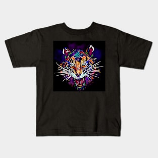 Tiger digital colorful illustration sketch Kids T-Shirt